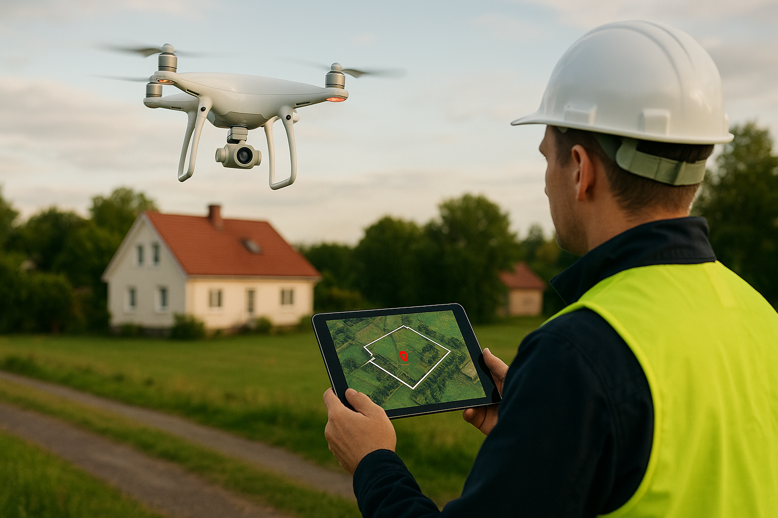 Grunnerverv kraftlinje veg